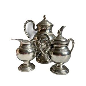 ETAIN 95 True Vintage Tea Set: Pot, Creamer, Sugar Bowl. European Home Decor